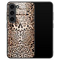 Leuke Telefoonhoesjes Samsung Galaxy S23 hoesje glas - Luipaardprint