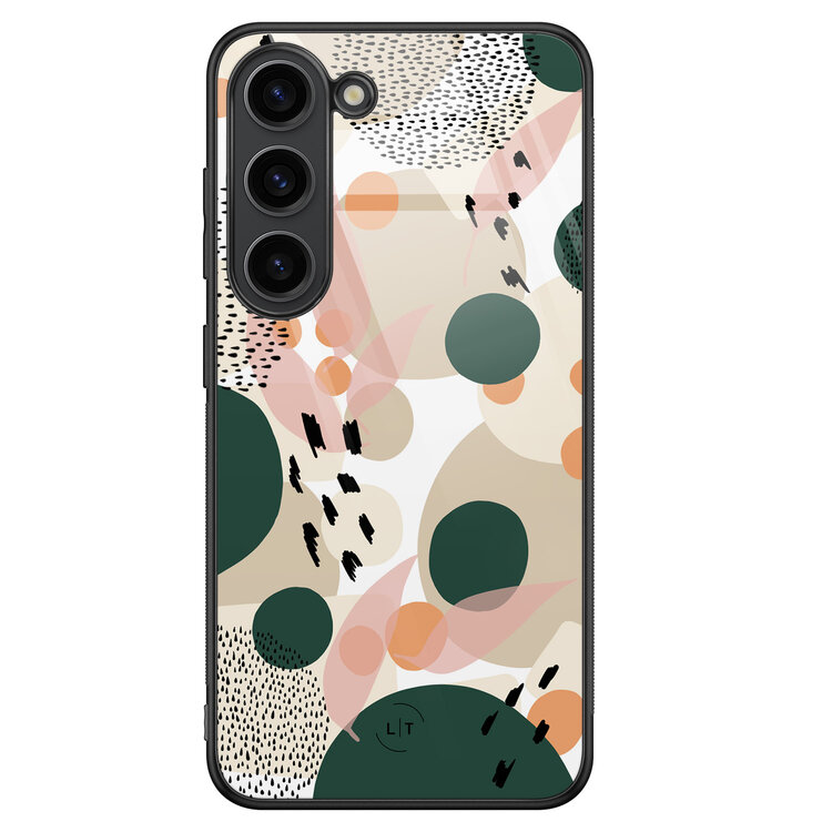 Leuke Telefoonhoesjes Samsung Galaxy S23 hoesje glas - Abstract painted