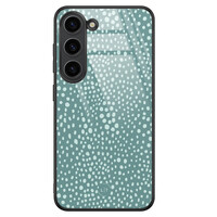 Leuke Telefoonhoesjes Samsung Galaxy S23 hoesje glas - Blue dots