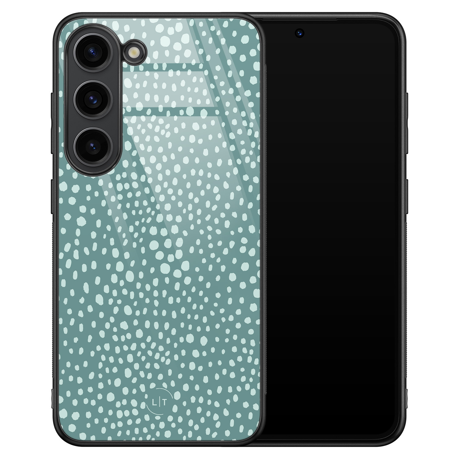 Leuke Telefoonhoesjes Samsung Galaxy S23 hoesje glas - Blue dots