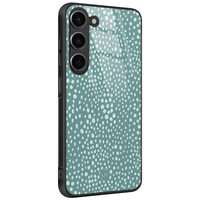 Leuke Telefoonhoesjes Samsung Galaxy S23 hoesje glas - Blue dots