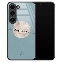 Leuke Telefoonhoesjes Samsung Galaxy S23 hoesje glas - Moon birds