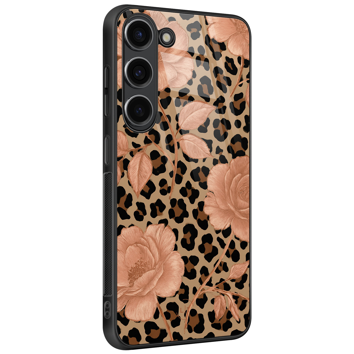 Leuke Telefoonhoesjes Samsung Galaxy S23 hoesje glas - Leo flowers