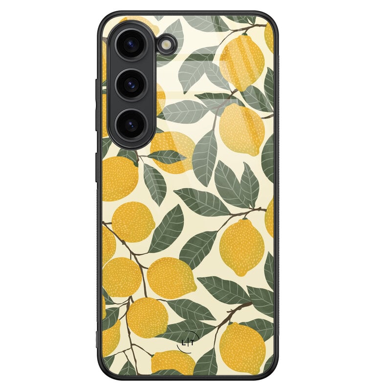 Leuke Telefoonhoesjes Samsung Galaxy S23 hoesje glas - Citroenen
