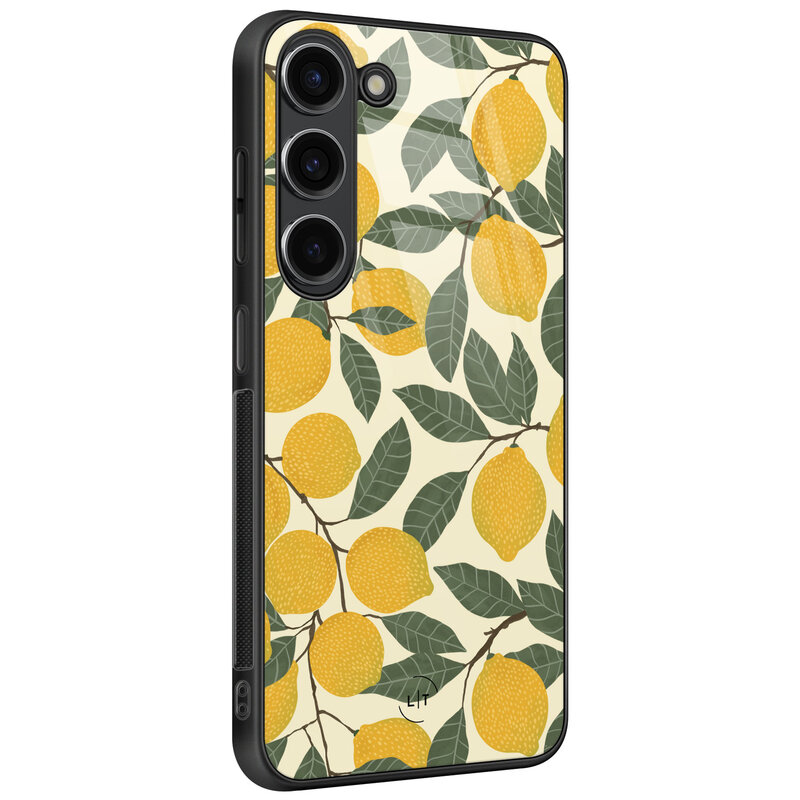 Leuke Telefoonhoesjes Samsung Galaxy S23 hoesje glas - Citroenen
