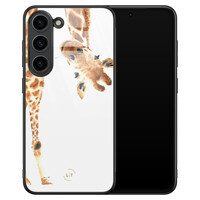 Leuke Telefoonhoesjes Samsung Galaxy S23 hoesje glas - Giraffe