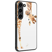Leuke Telefoonhoesjes Samsung Galaxy S23 hoesje glas - Giraffe