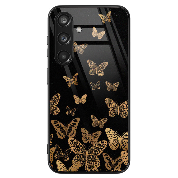 Leuke Telefoonhoesjes Samsung Galaxy S24 hoesje glas - Vlinders