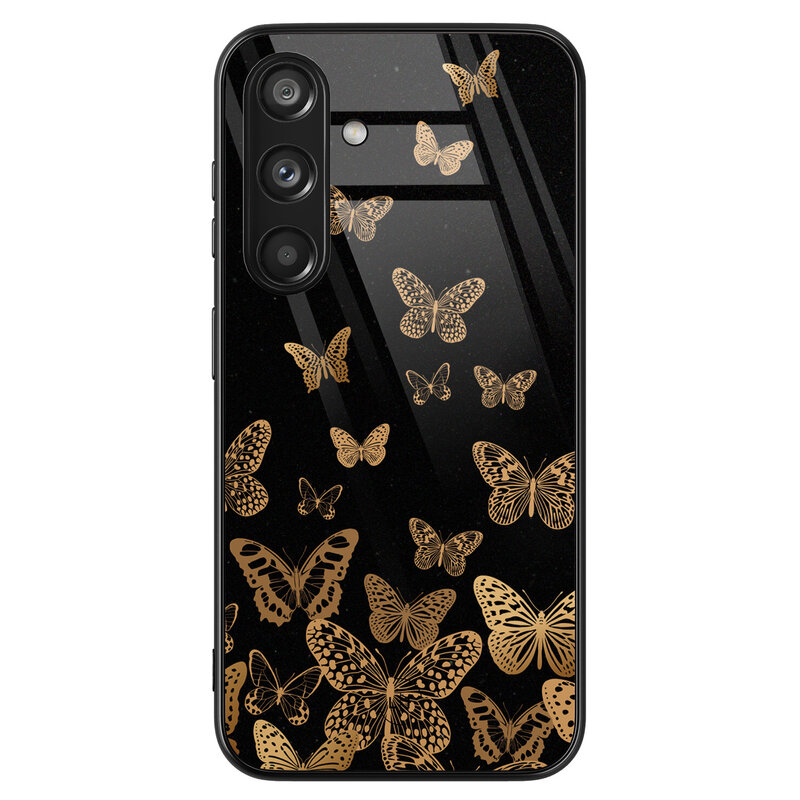 Leuke Telefoonhoesjes Samsung Galaxy S24 hoesje glas - Vlinders