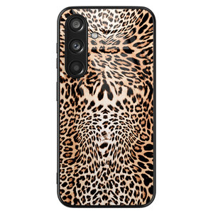 Leuke Telefoonhoesjes Samsung Galaxy S24 hoesje glas - Luipaardprint