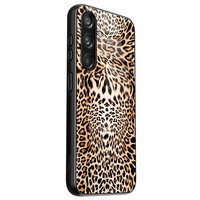 Leuke Telefoonhoesjes Samsung Galaxy S24 hoesje glas - Luipaardprint
