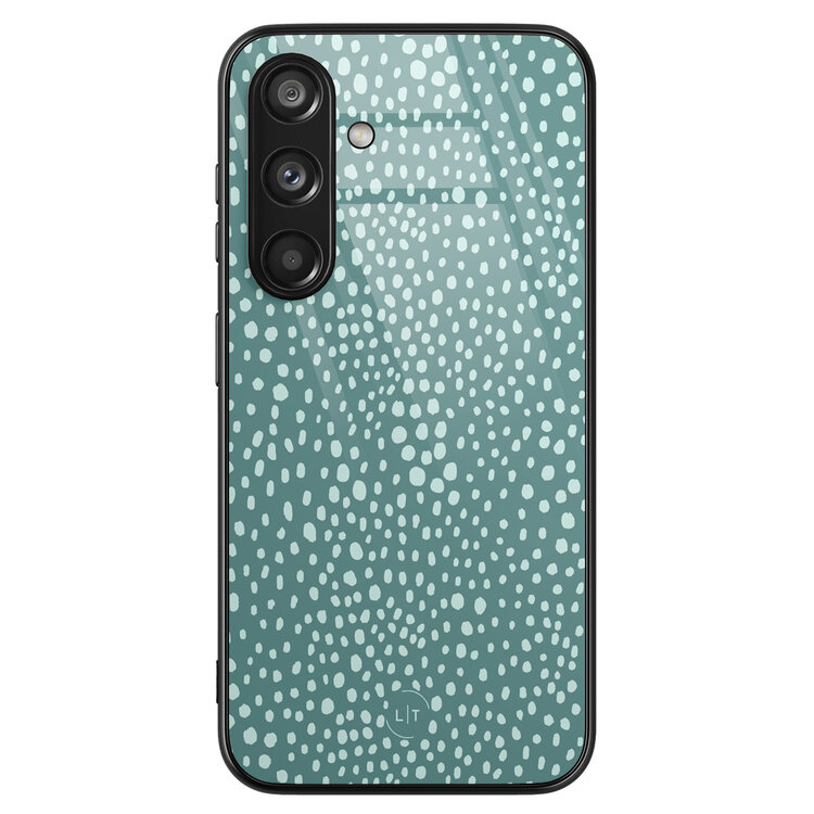 Leuke Telefoonhoesjes Samsung Galaxy S24 hoesje glas - Blue dots