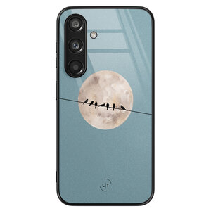 Leuke Telefoonhoesjes Samsung Galaxy S24 hoesje glas - Moon birds