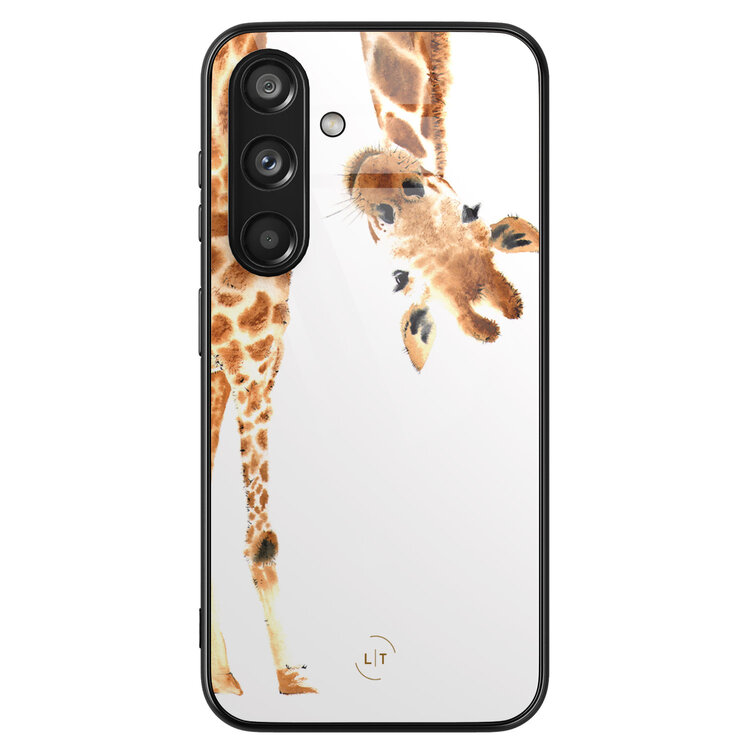 Leuke Telefoonhoesjes Samsung Galaxy S24 hoesje glas - Giraffe