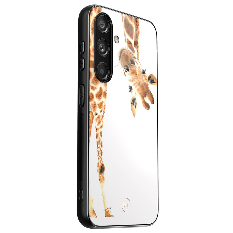 Leuke Telefoonhoesjes Samsung Galaxy S24 hoesje glas - Giraffe