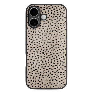 Leuke Telefoonhoesjes iPhone 16 hoesje glas - Almond dots