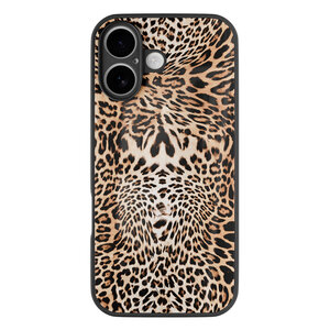 Leuke Telefoonhoesjes iPhone 16 hoesje glas - Luipaardprint