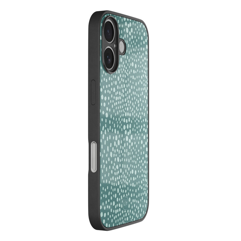 Leuke Telefoonhoesjes iPhone 16 hoesje glas - Blue dots