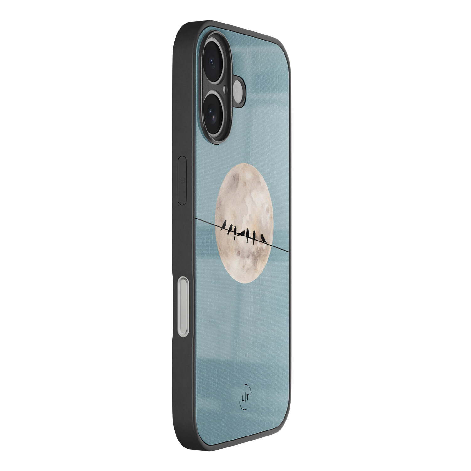 Leuke Telefoonhoesjes iPhone 16 hoesje glas - Moon birds