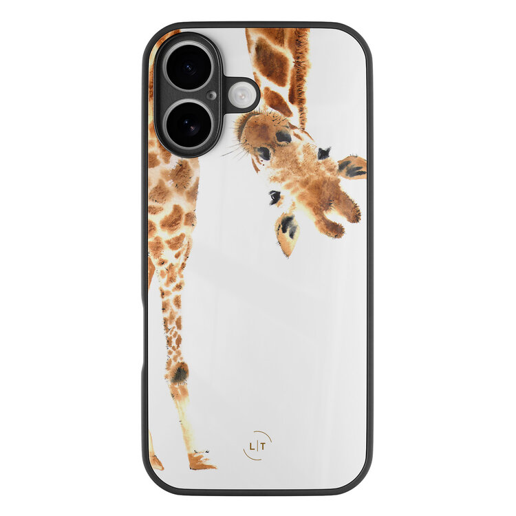 Leuke Telefoonhoesjes iPhone 16 hoesje glas - Giraffe