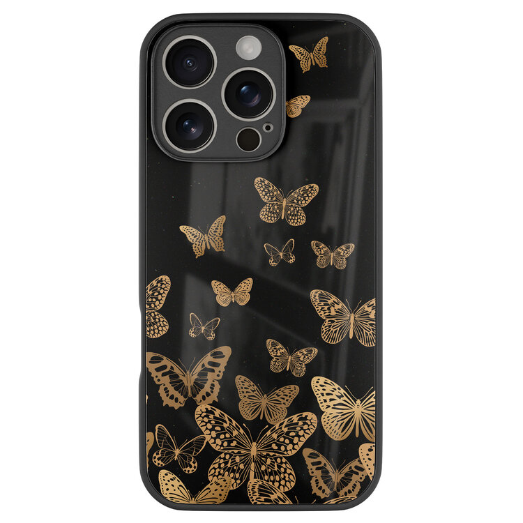 Leuke Telefoonhoesjes iPhone 16 Pro hoesje glas - Vlinders
