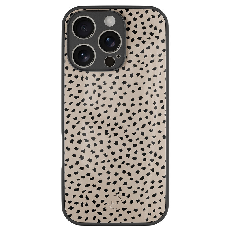 Leuke Telefoonhoesjes iPhone 16 Pro hoesje glas - Almond dots