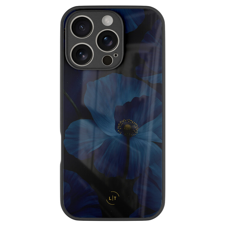 Leuke Telefoonhoesjes iPhone 16 Pro hoesje glas - Midnight garden