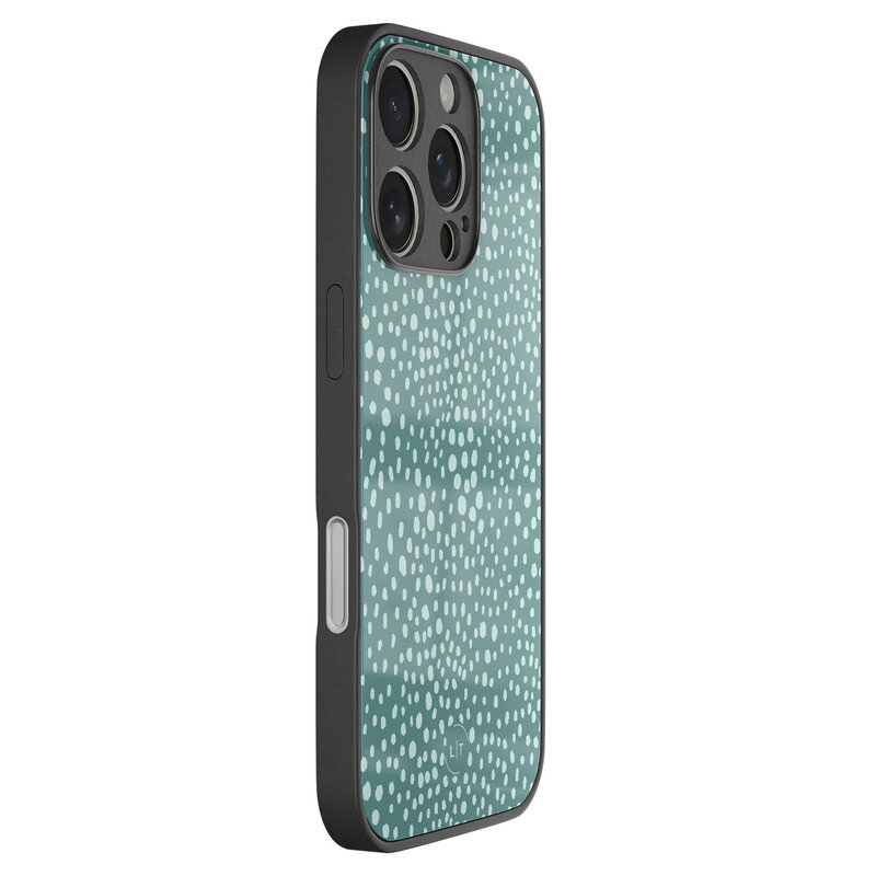 Leuke Telefoonhoesjes iPhone 16 Pro hoesje glas - Blue dots