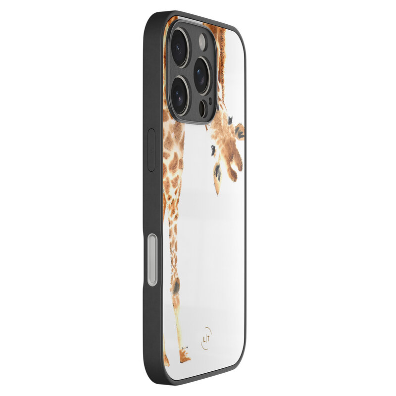 Leuke Telefoonhoesjes iPhone 16 Pro hoesje glas - Giraffe