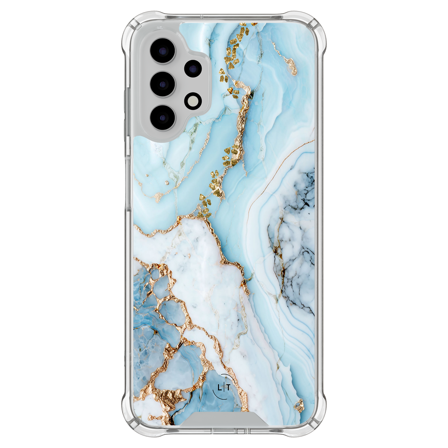 Leuke Telefoonhoesjes Samsung Galaxy A13 4G shockproof case - Marmer babyblauw