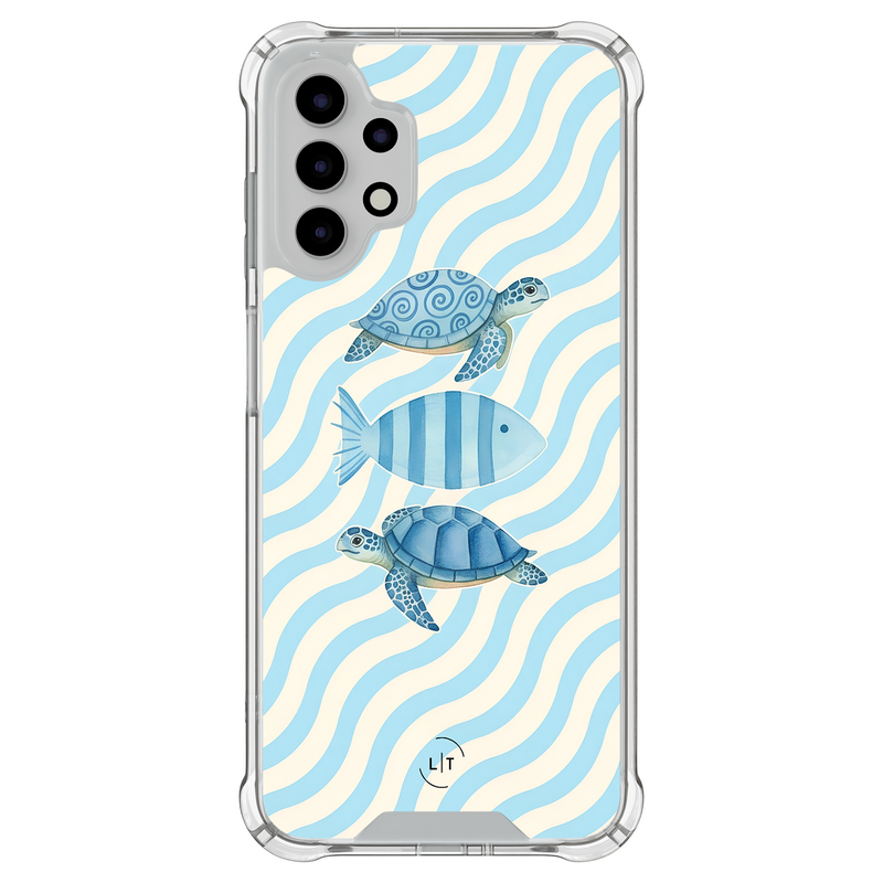 Leuke Telefoonhoesjes Samsung Galaxy A13 4G shockproof case - Schildpad waves