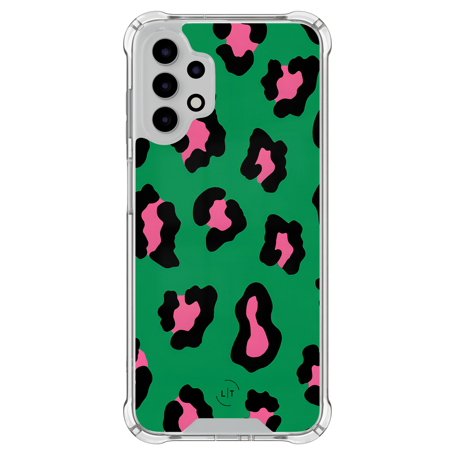 Leuke Telefoonhoesjes Samsung Galaxy A13 4G shockproof case - Luipaard groen roze