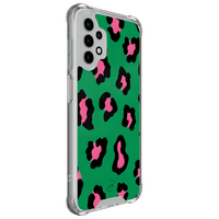 Leuke Telefoonhoesjes Samsung Galaxy A13 4G shockproof case - Luipaard groen roze