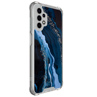 Leuke Telefoonhoesjes Samsung Galaxy A13 4G shockproof case - Marmer lagoon blauw