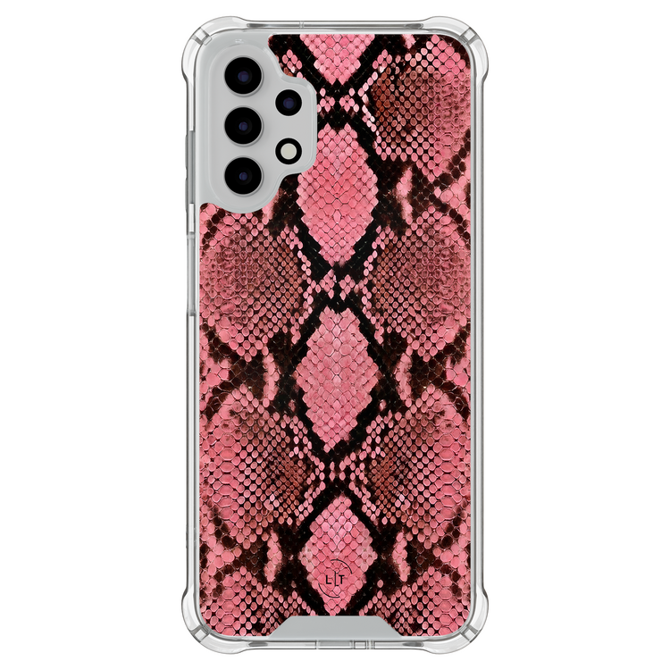 Leuke Telefoonhoesjes Samsung Galaxy A13 4G shockproof case - Slangenprint roze