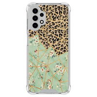 Leuke Telefoonhoesjes Samsung Galaxy A13 4G shockproof case - Luipaard flower print