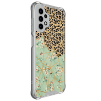 Leuke Telefoonhoesjes Samsung Galaxy A13 4G shockproof case - Luipaard flower print