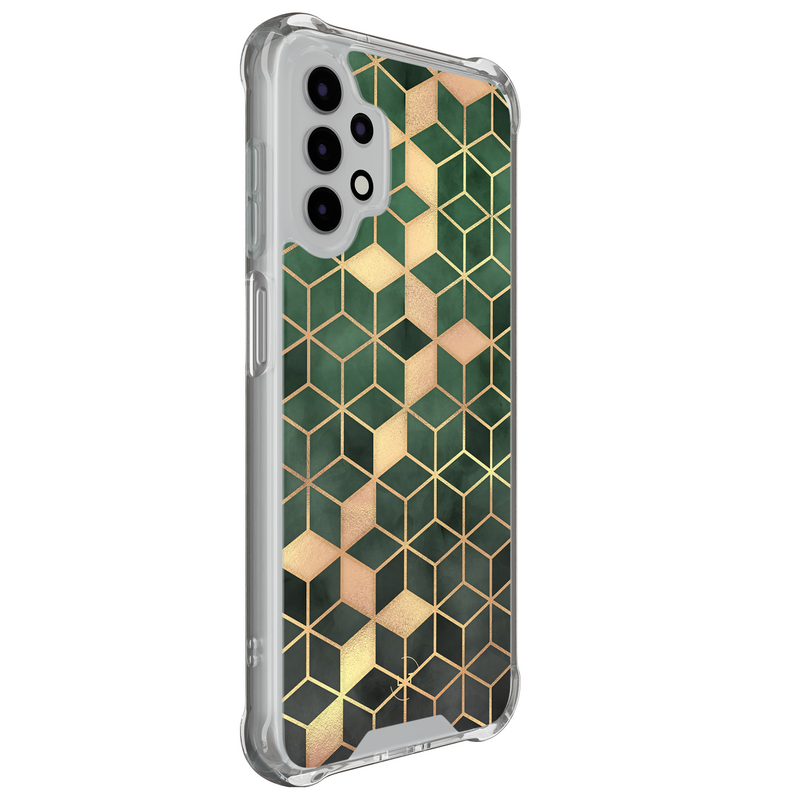 Leuke Telefoonhoesjes Samsung Galaxy A13 4G shockproof case - Kubus groen