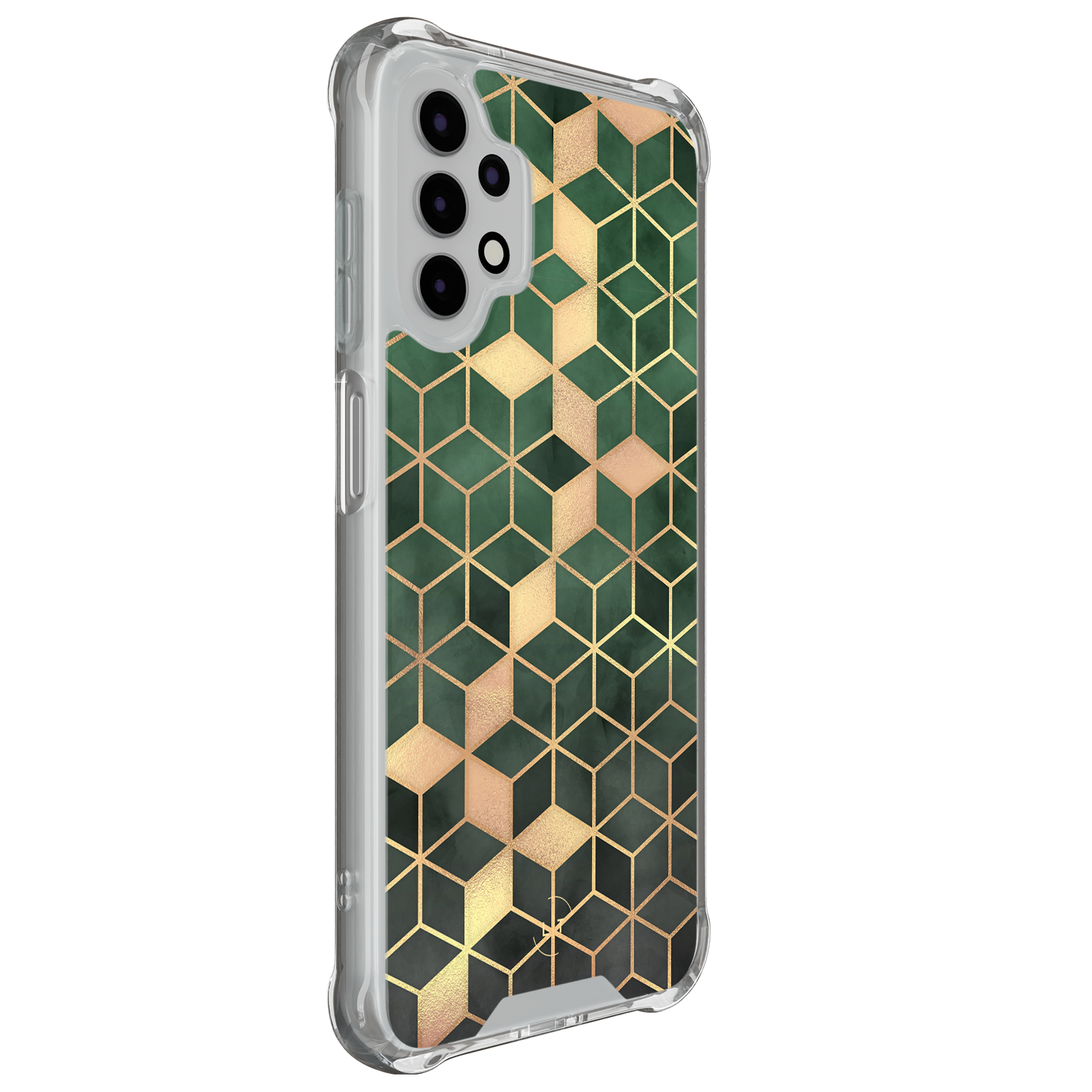 Leuke Telefoonhoesjes Samsung Galaxy A13 4G shockproof case - Kubus groen