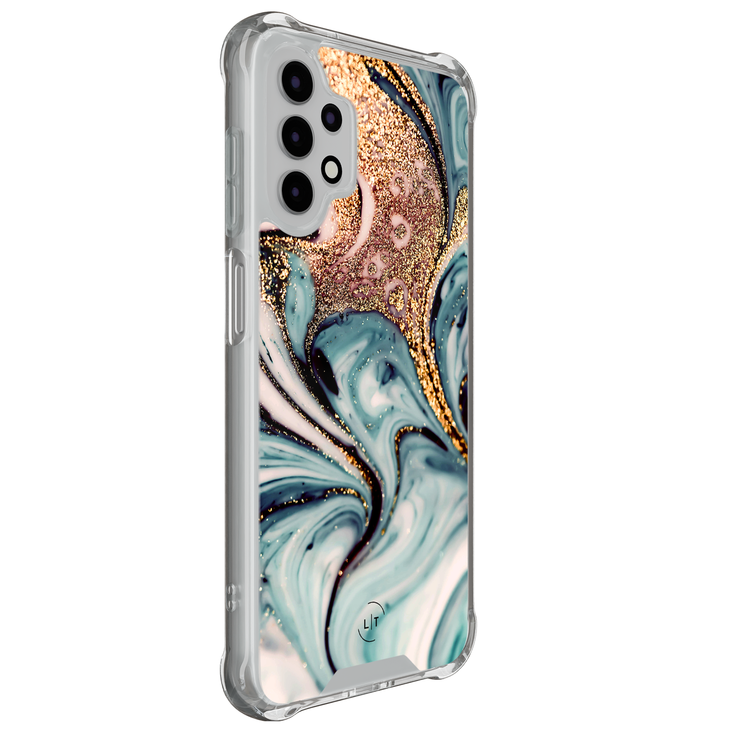 Leuke Telefoonhoesjes Samsung Galaxy A13 4G shockproof case - Marmer blauw goud