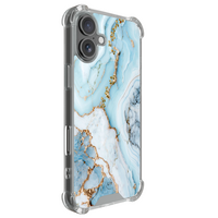 Leuke Telefoonhoesjes iPhone 17 shockproof case - Marmer babyblauw