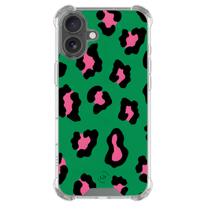 Leuke Telefoonhoesjes iPhone 17 shockproof case - Luipaard groen roze