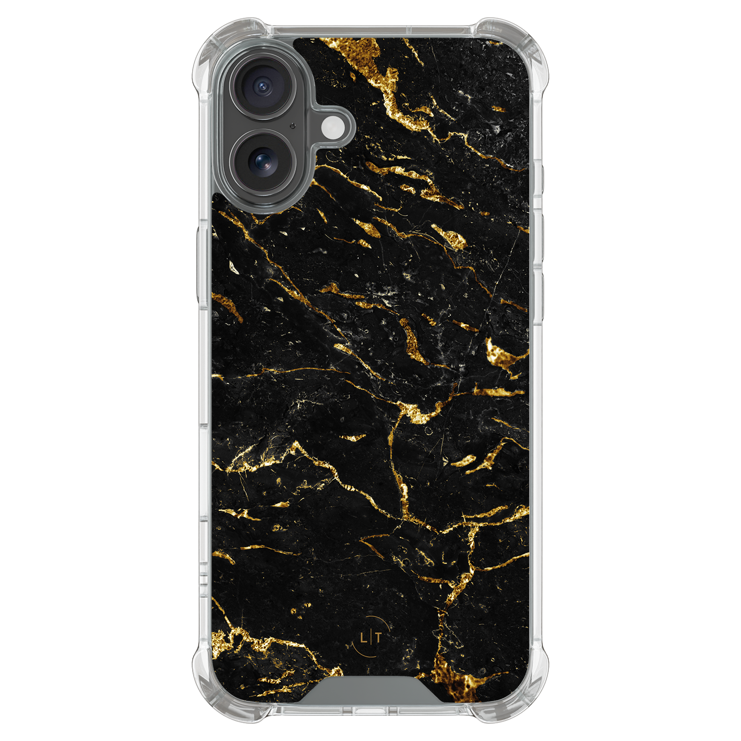 Leuke Telefoonhoesjes iPhone 17 shockproof case - Marmer zwart goud