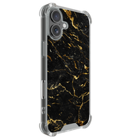 Leuke Telefoonhoesjes iPhone 17 shockproof case - Marmer zwart goud