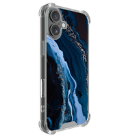 Leuke Telefoonhoesjes iPhone 17 shockproof case - Marmer lagoon blauw