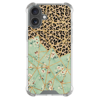 Leuke Telefoonhoesjes iPhone 17 shockproof case - Luipaard flower print