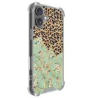 Leuke Telefoonhoesjes iPhone 17 shockproof case - Luipaard flower print
