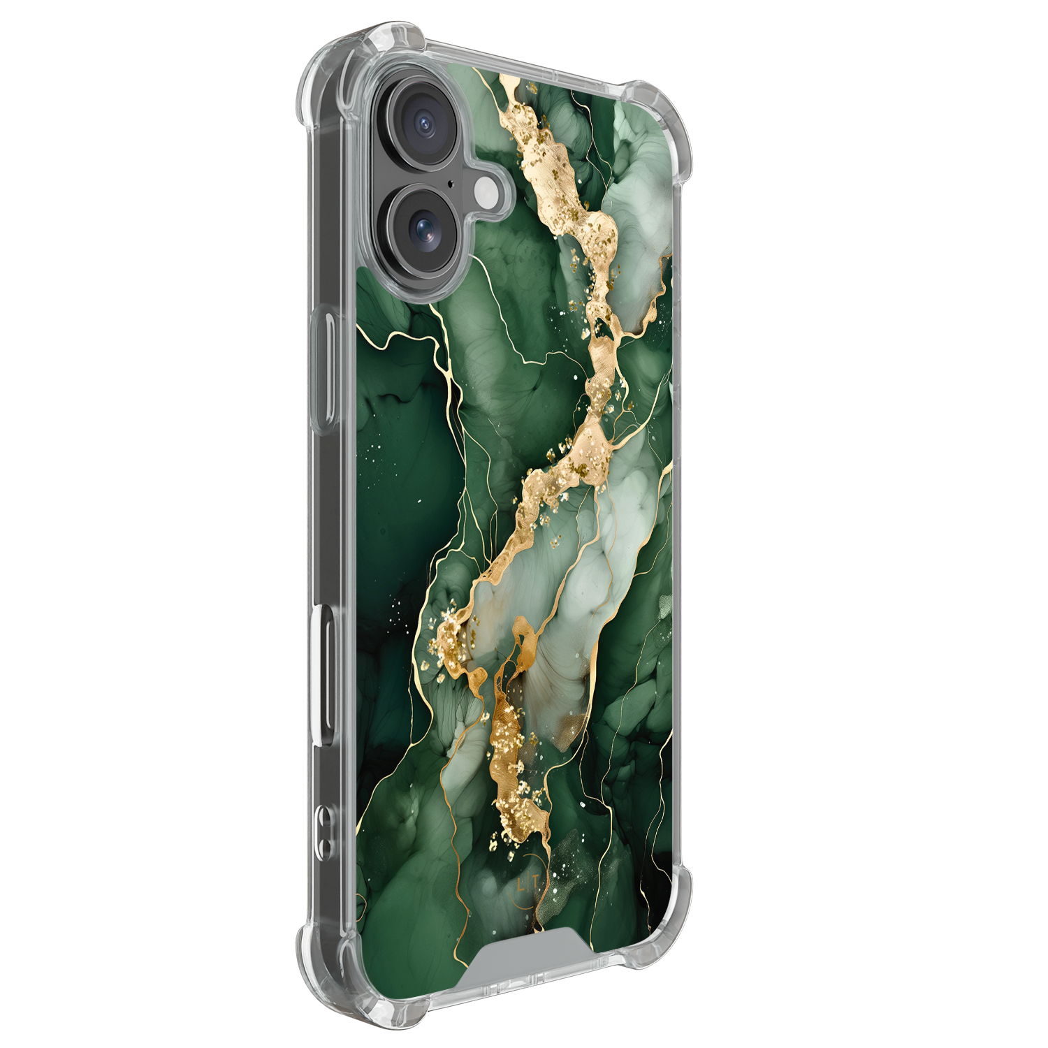 Leuke Telefoonhoesjes iPhone 17 shockproof case - Marmer groen goud