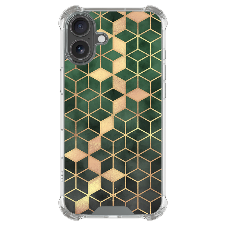 Leuke Telefoonhoesjes iPhone 17 shockproof case - Kubus groen