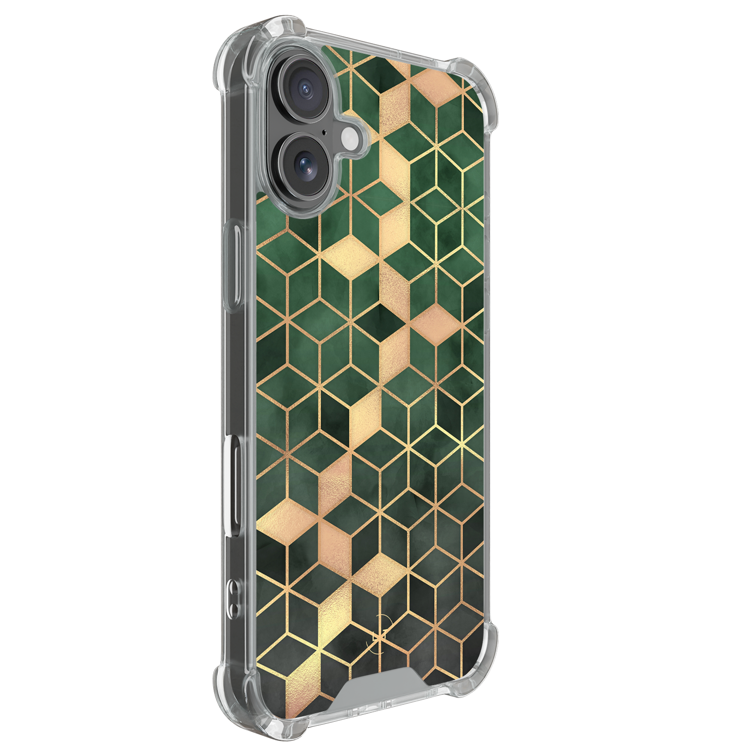 Leuke Telefoonhoesjes iPhone 17 shockproof case - Kubus groen